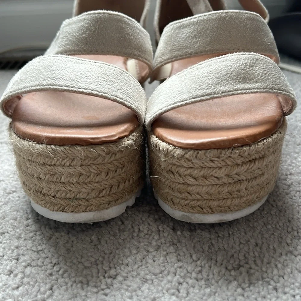 Cream Espadrille Platform Sandals
